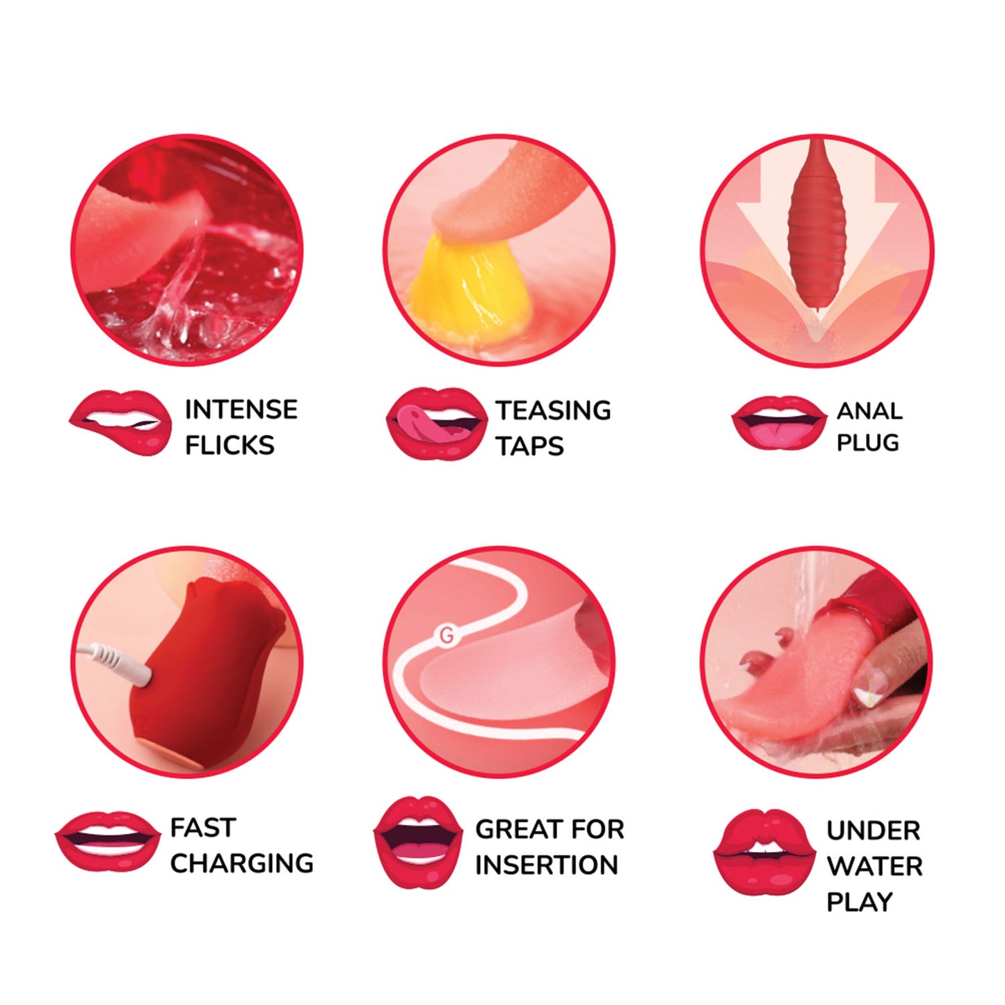 The Horny Company - Funky Fantasy Rechargeable Licking Tongue and Bullet Masturbator