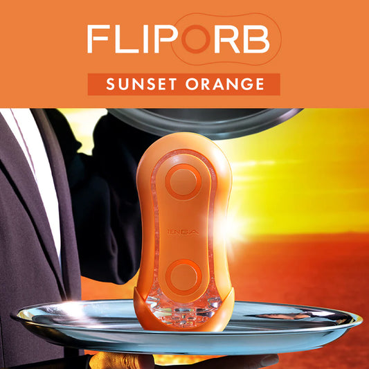 NEW Tenga - Flip Orb Sunset Orange Reusable Male Masturbator