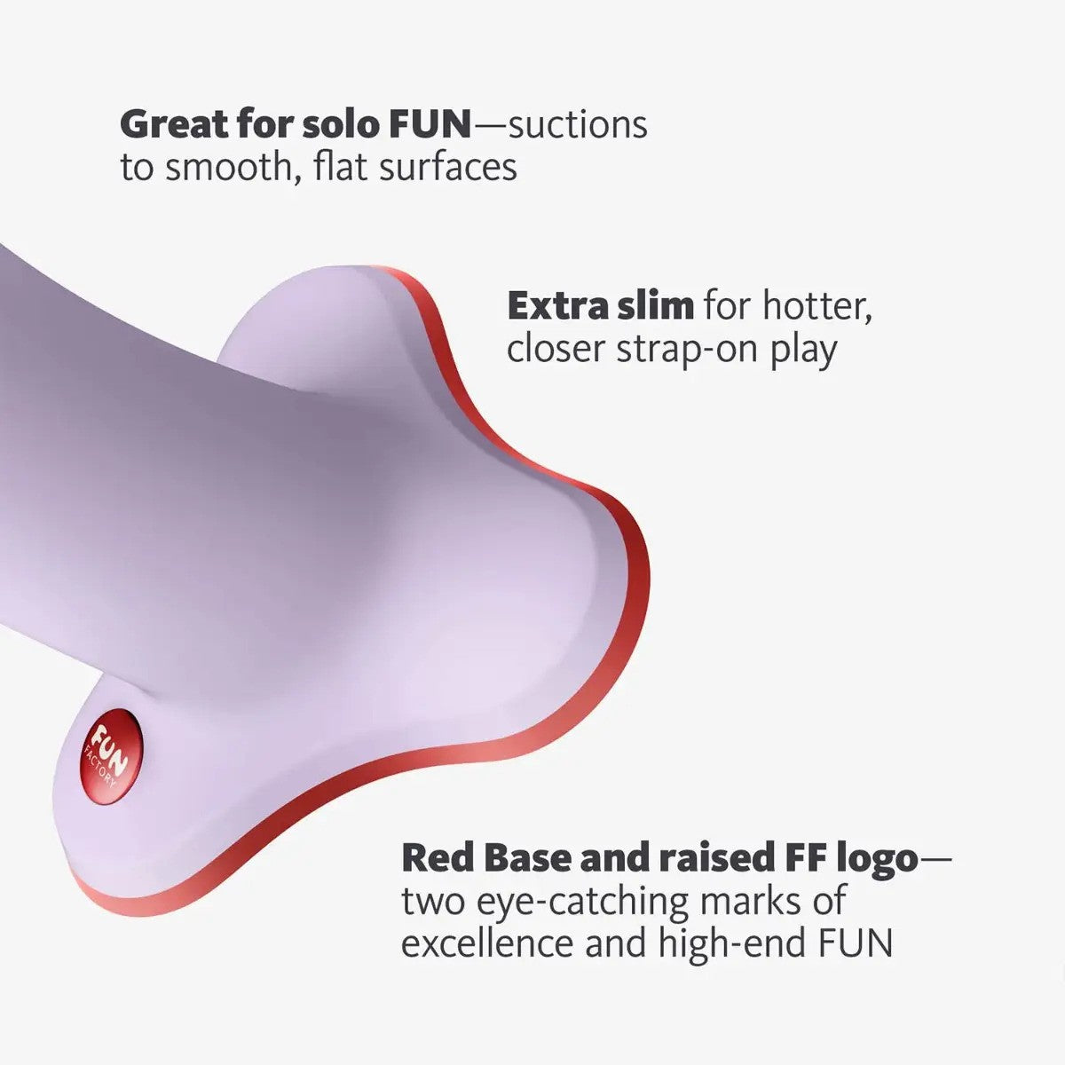 Fun Factory - Amor Harness-Compatible Silicone Dildo with Suction Cup Lavender