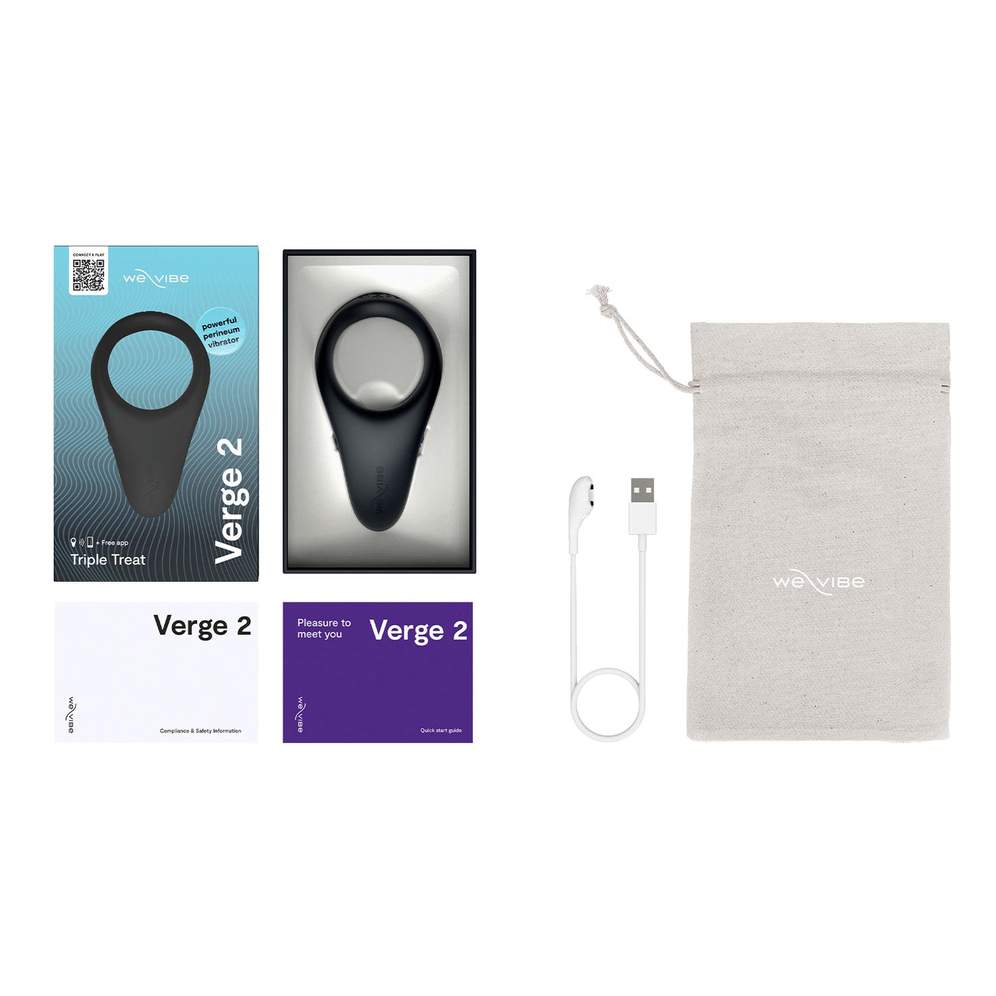 We-Vibe - Verge 2 App-Controlled Triple Stimulation Cock Ring Black