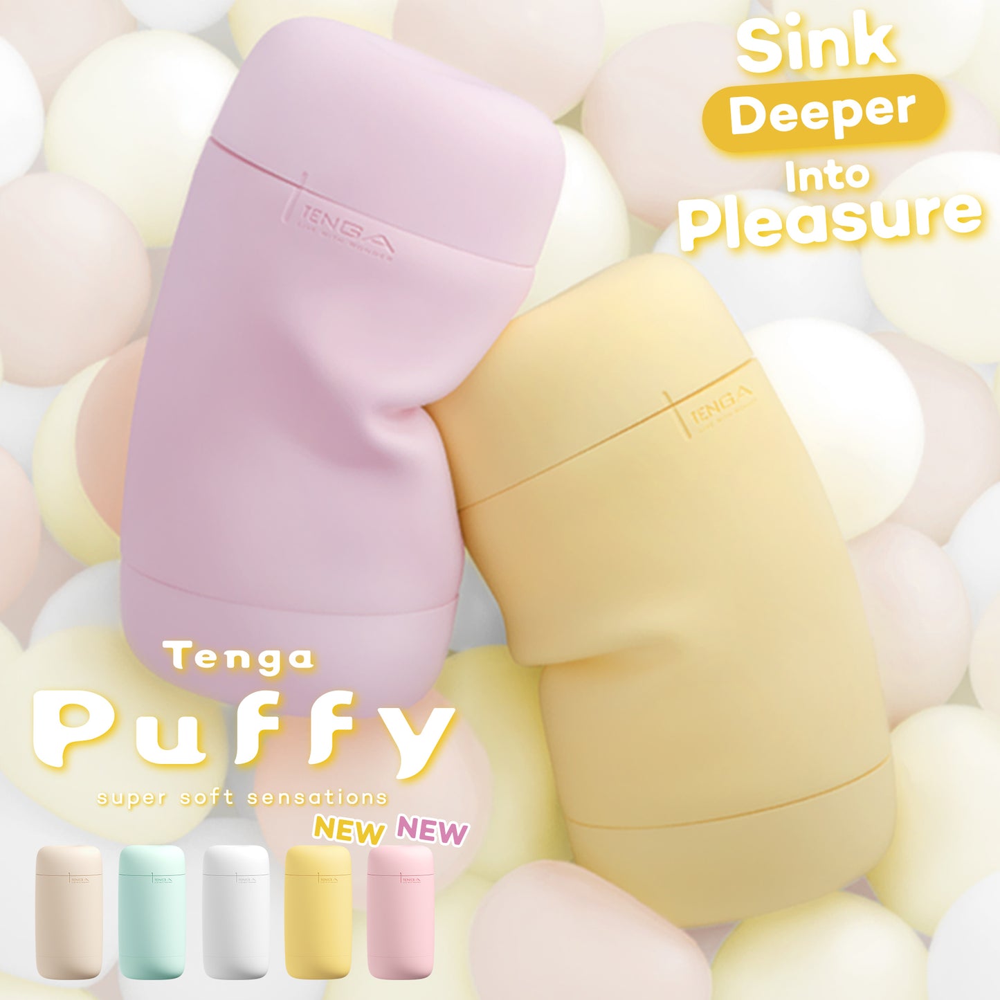 TENGA Puffy Custard Yellow