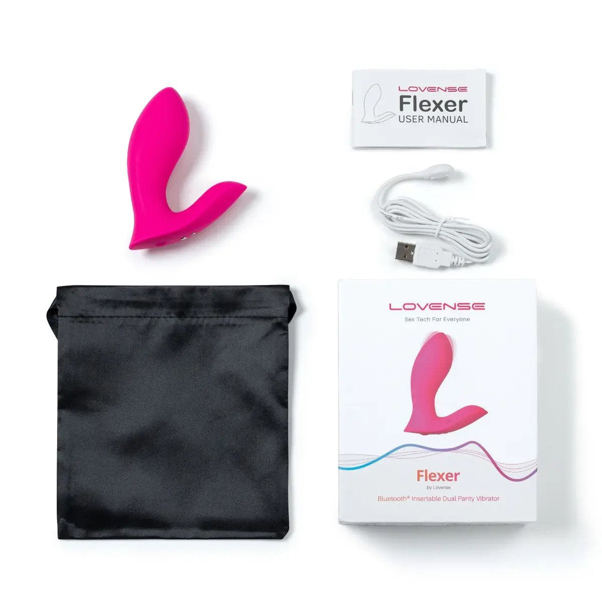 Lovense - Flexer App-Controlled Dual Stimulation Panty Vibrator (Pink)