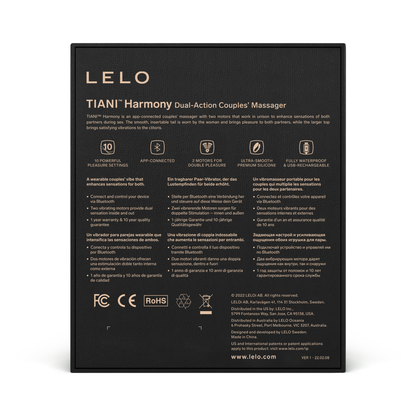 Lelo - Tiani Harmony Dual Action App Controlled Couple Vibrator Aqua