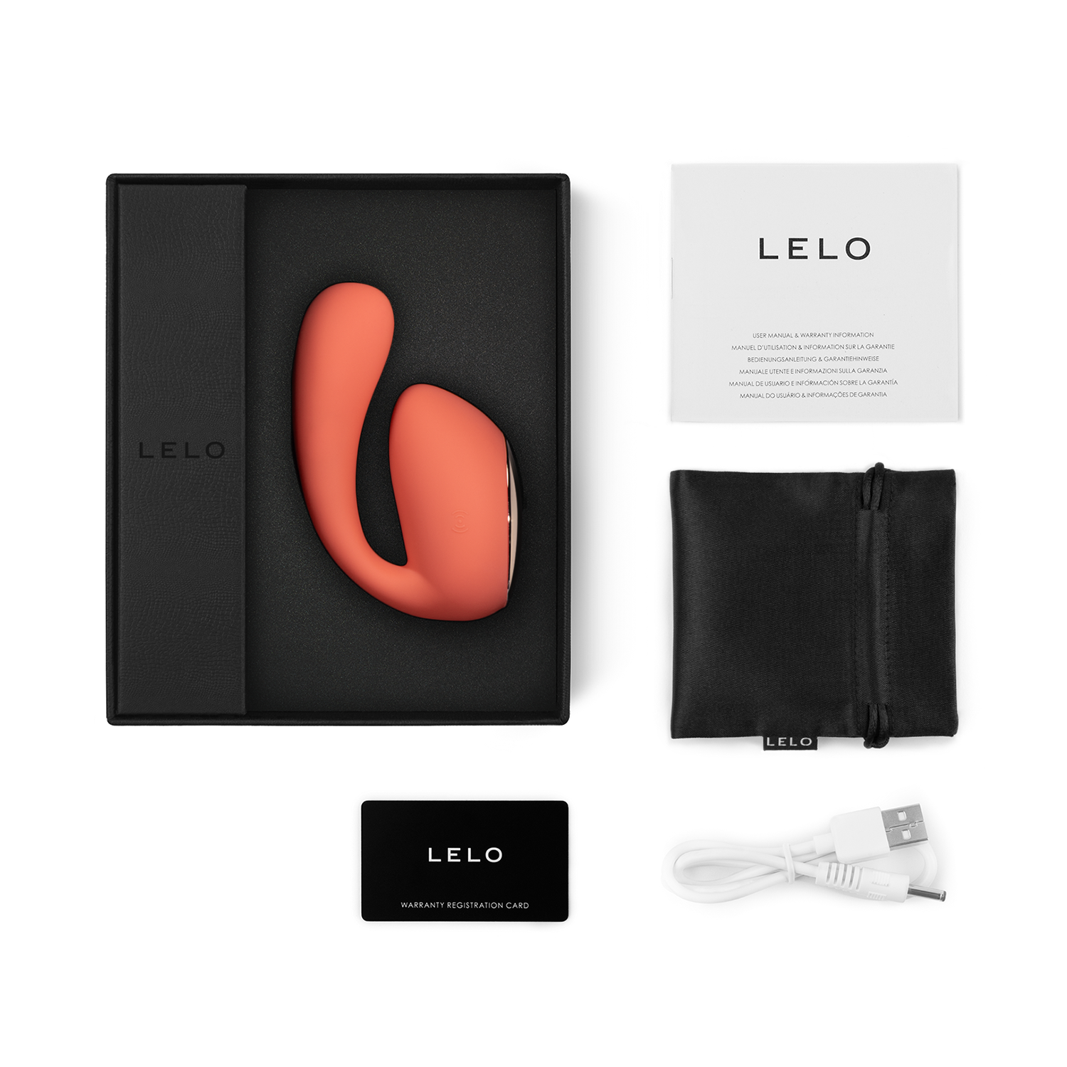 Lelo - Ida Wave App Controlled Dual Stimulation Massager Coral Red