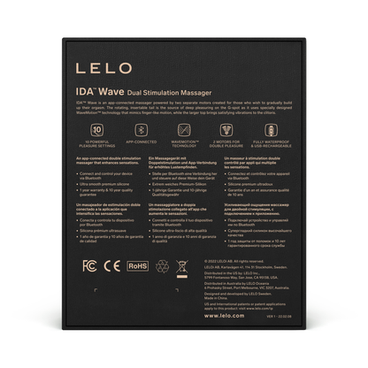 Lelo - Ida Wave App Controlled Dual Stimulation Massager Black