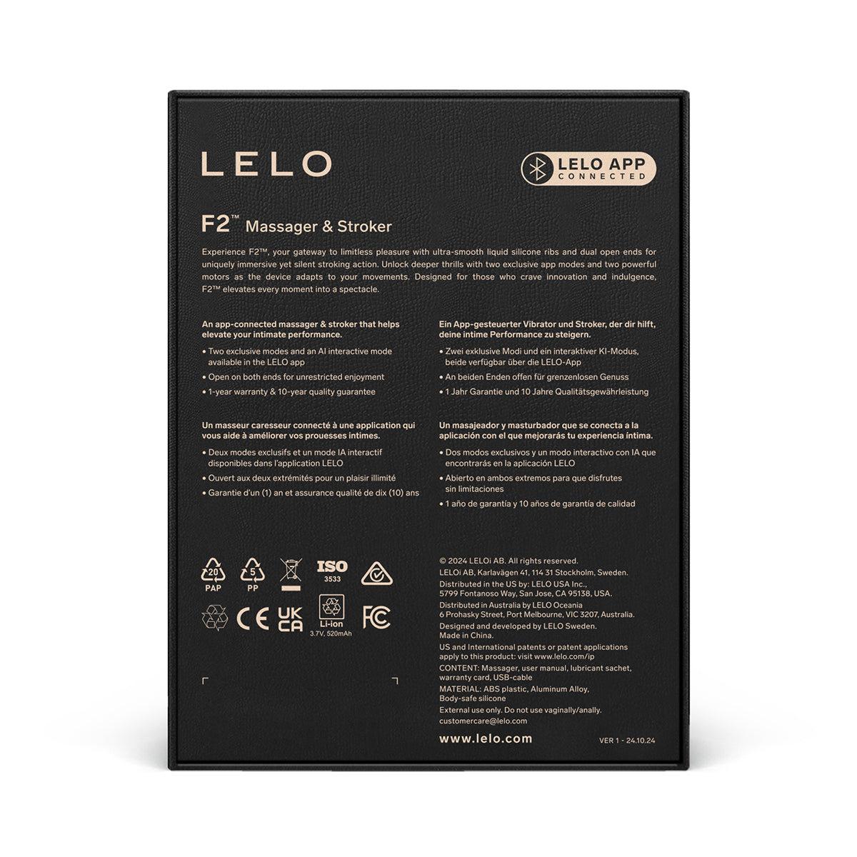 Lelo - F2S App-Controlled Stamina Trainer and Male Stroker Red