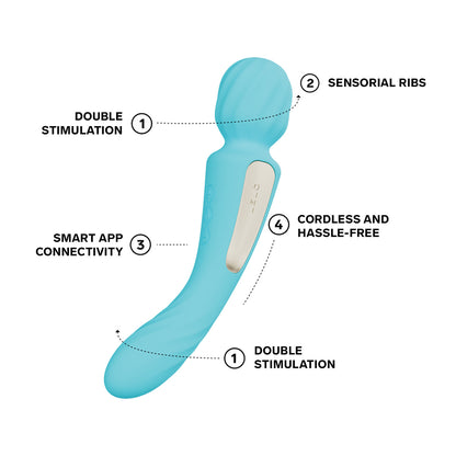 Lelo - Switch App-Controlled Double-sided Wand Vibrator Aqua