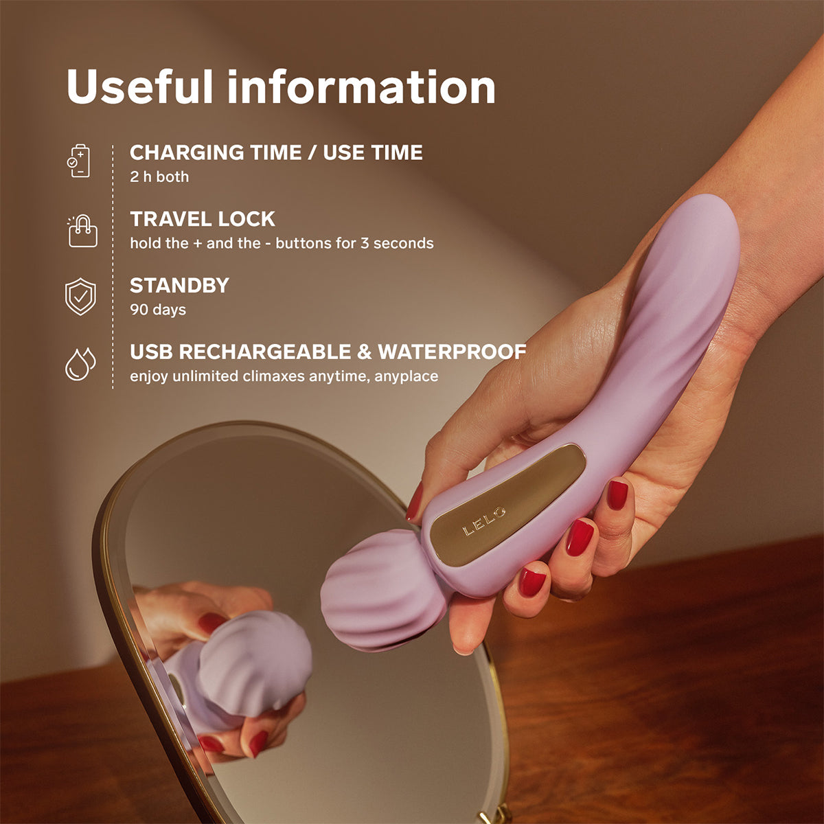 Lelo - Switch App-Controlled Double-sided Wand Vibrator Aqua