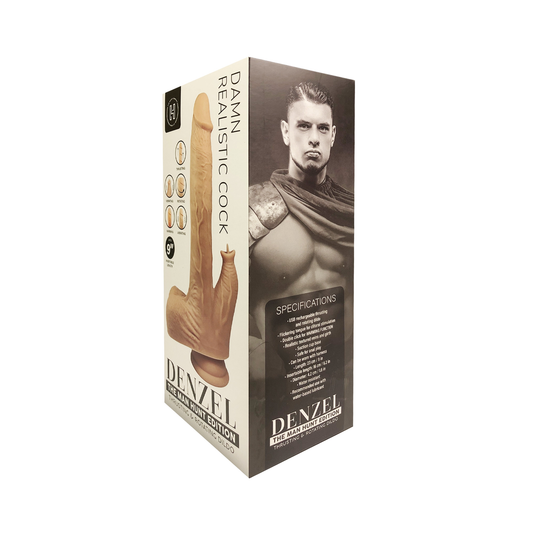 The Horny Company - Denzel Damn Realistic Rechargeable Thrusting & Rotating Dildo with Flickering Tongue (9") with Remote Control