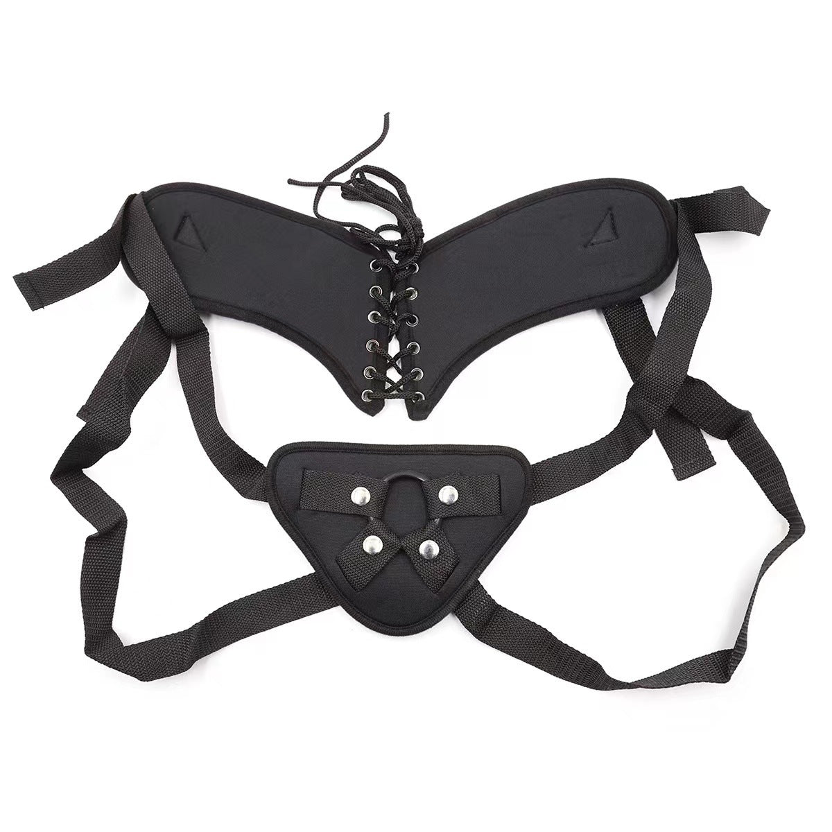 Black Dragon Strap-on Harness with Lace Details