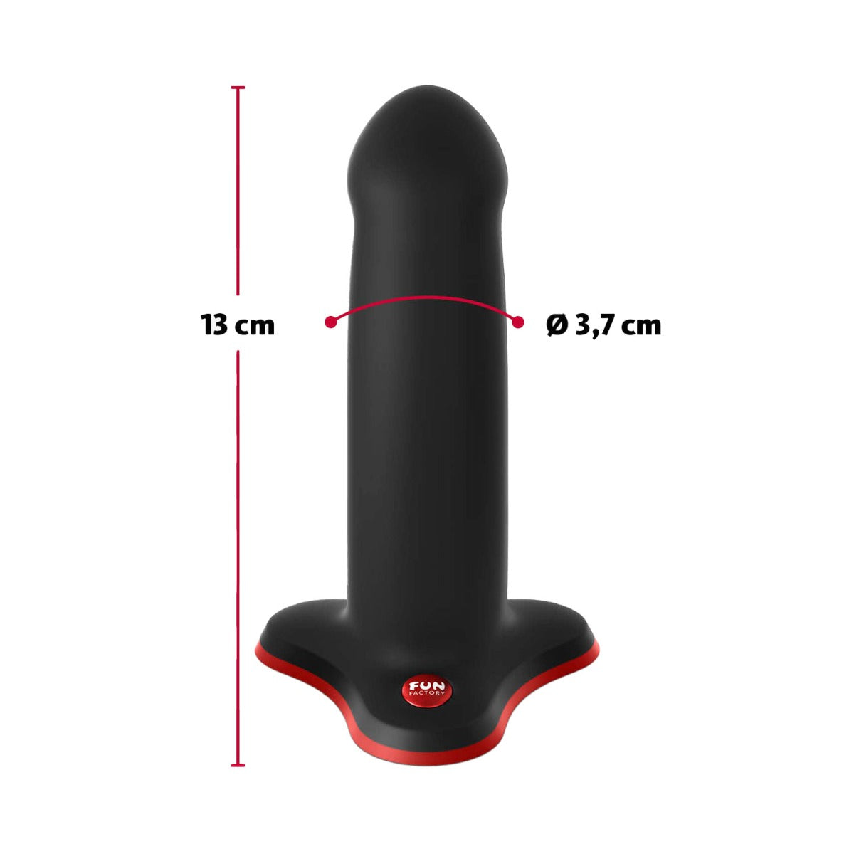 Fun Factory - Amor Harness-Compatible Silicone Dildo with Suction Cup Black