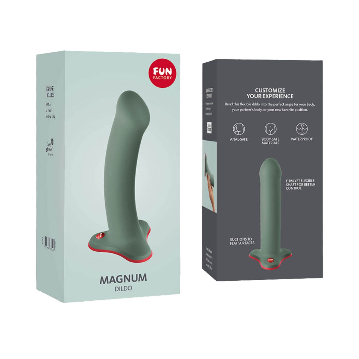 Fun Factory - Magnum Harness-Compatible Silicone Dildo with Suction Cup Wild Olive