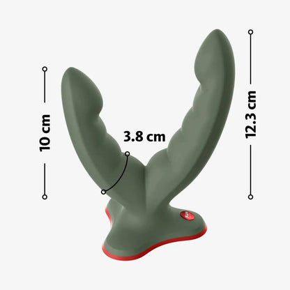 Fun Factory - Ryde Double Head Grinding Silicone Dildo with Suction Cup Wild Olive