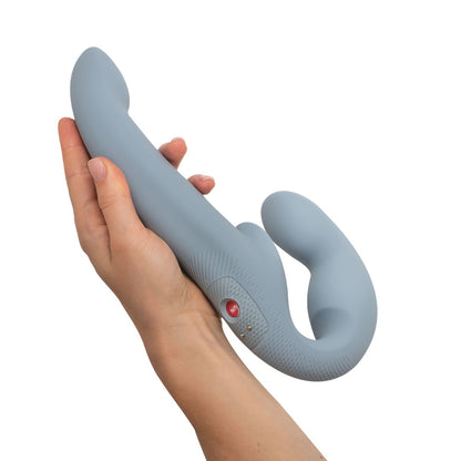 Fun Factory - Share Vibe Pro Vibrating Strapless Strap-on Double-Ended Dildo Cool Grey