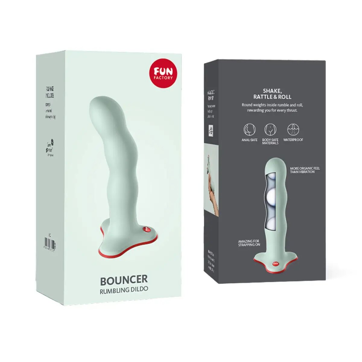 Fun Factory - Bouncer Weighted Silicone Rumbling Dildo Sage Green