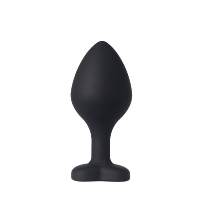 Funky Fantasy Series – Red Heart Gem Black Silicone Anal Plug Medium