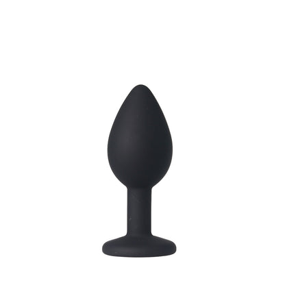 Funky Fantasy Series - Red Gem Black Silicone Anal Plug Small