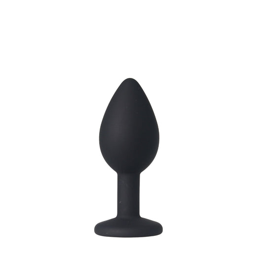 Funky Fantasy Series - Red Gem Black Silicone Anal Plug Small