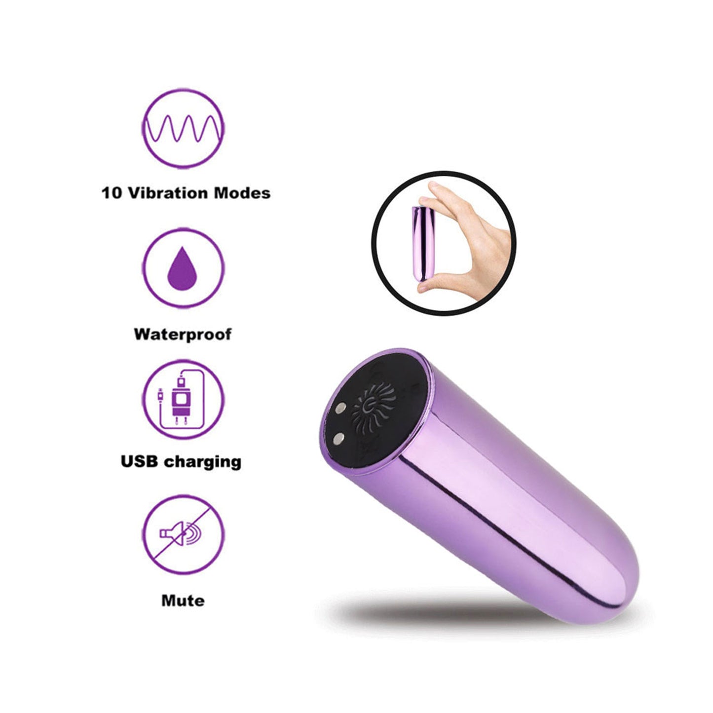 Funky Fantasy Series - Bullet Vibrator Lilac Metallic
