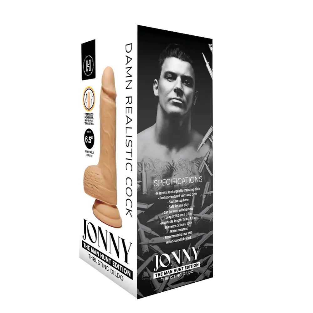 The Man Hunt - Jonny Realistic Rechargeable Thrusting Dildo 6.5 Inches with Remote