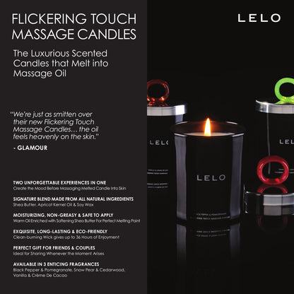 Lelo - Flickering Touch Massage Candle Snow Pear And Cedarwood