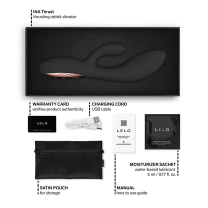 [PRE-ORDER] Lelo - Ina Thrust App-Controlled Rabbit Vibrator Black