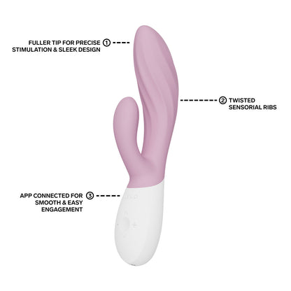 Lelo - Ina Twist App-Controlled Rabbit Vibrator Soft Pink