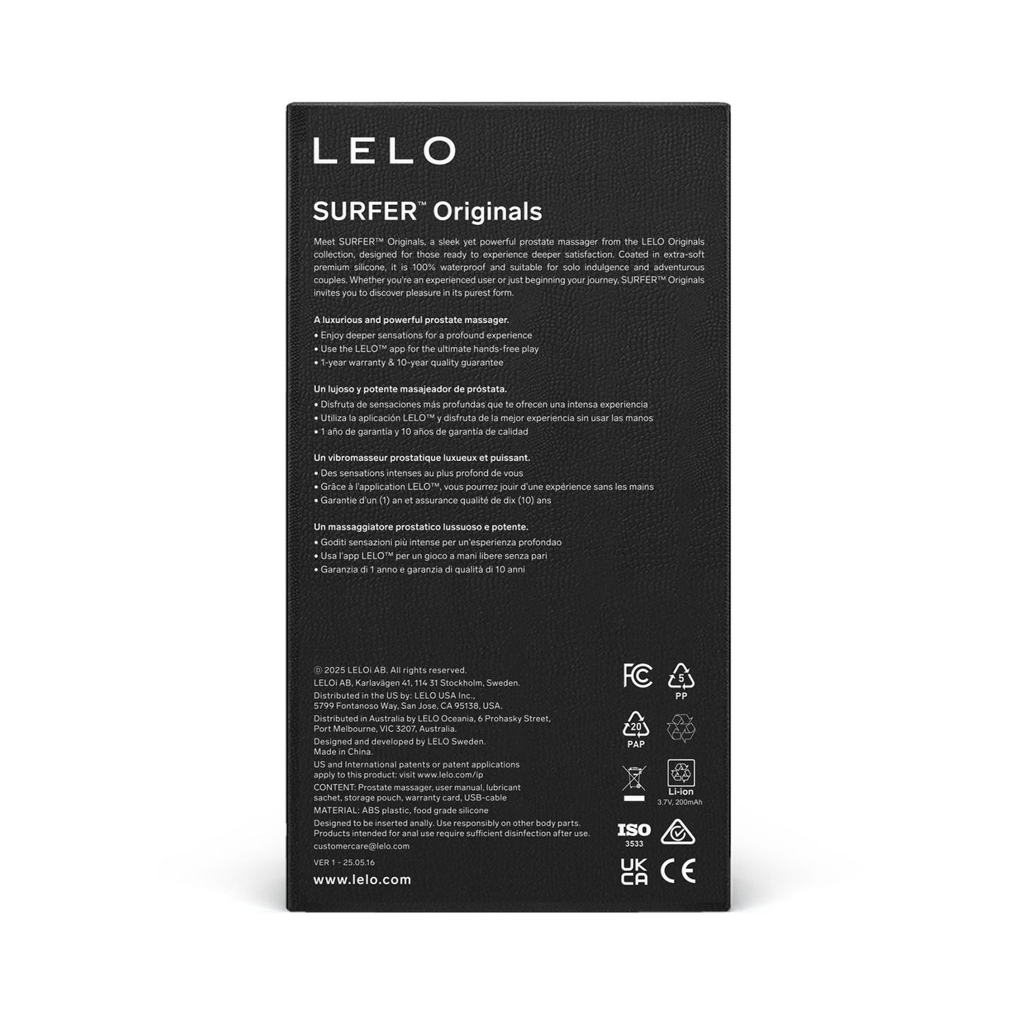 Lelo  - Surfer Originals App-Controlled Prostate Massager