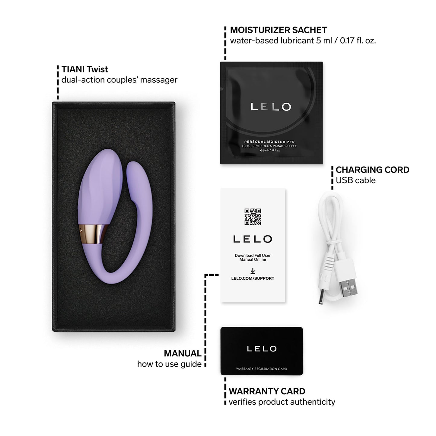 Lelo - Tiani Twist Couple Massager Lavender