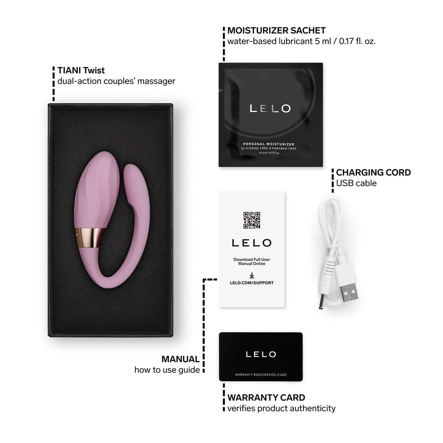 Lelo - Tiani Twist Couple Massager Soft Pink