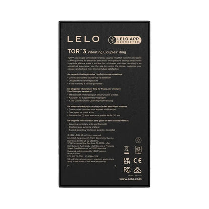 Lelo - Tor 3 App-Controlled Vibrating Couple's Ring Black