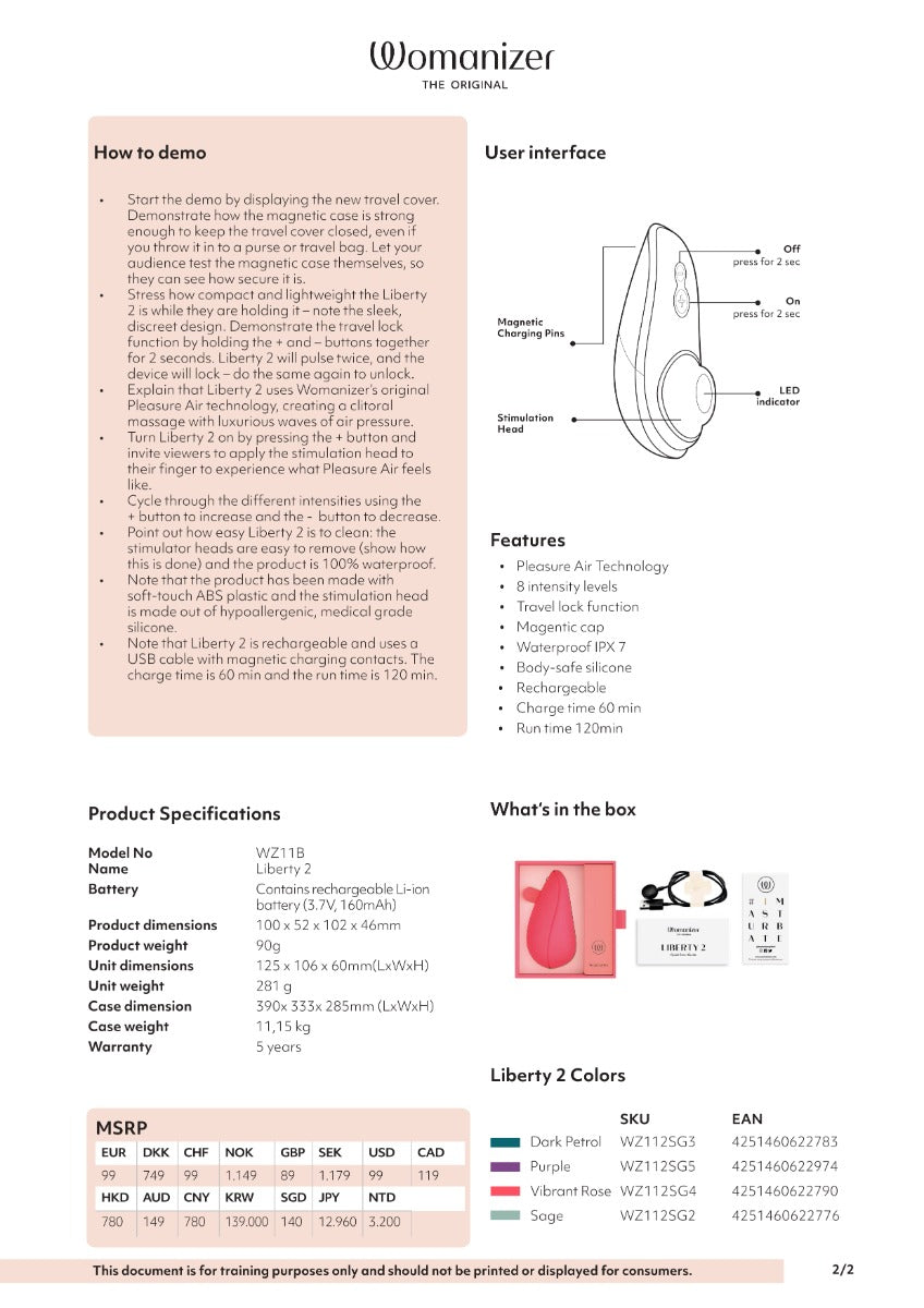 Womanizer - Liberty 2 Rechargeable Clitoral Stimulator with Pleasure Air Technology Dark Petrol