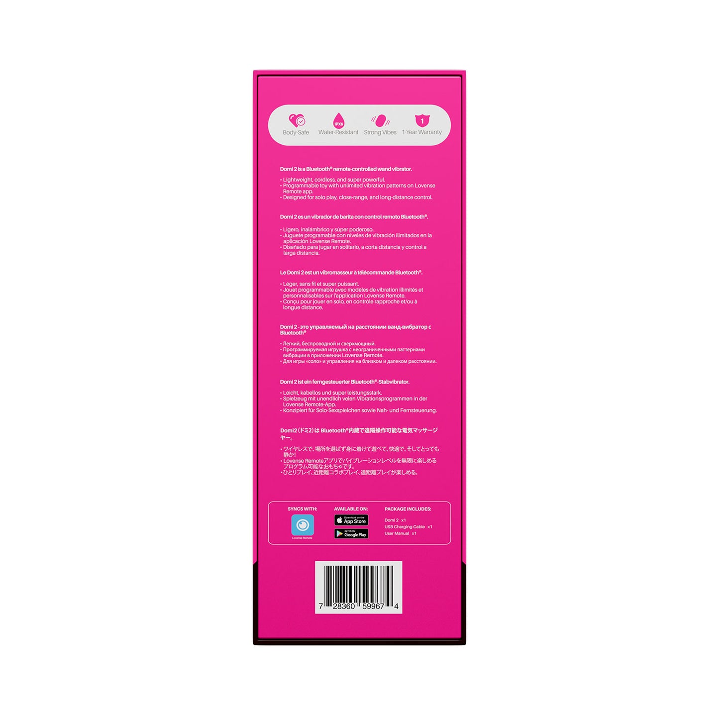 Lovense - Domi Wand 2 App Controlled Super Powerful Mini Wand
