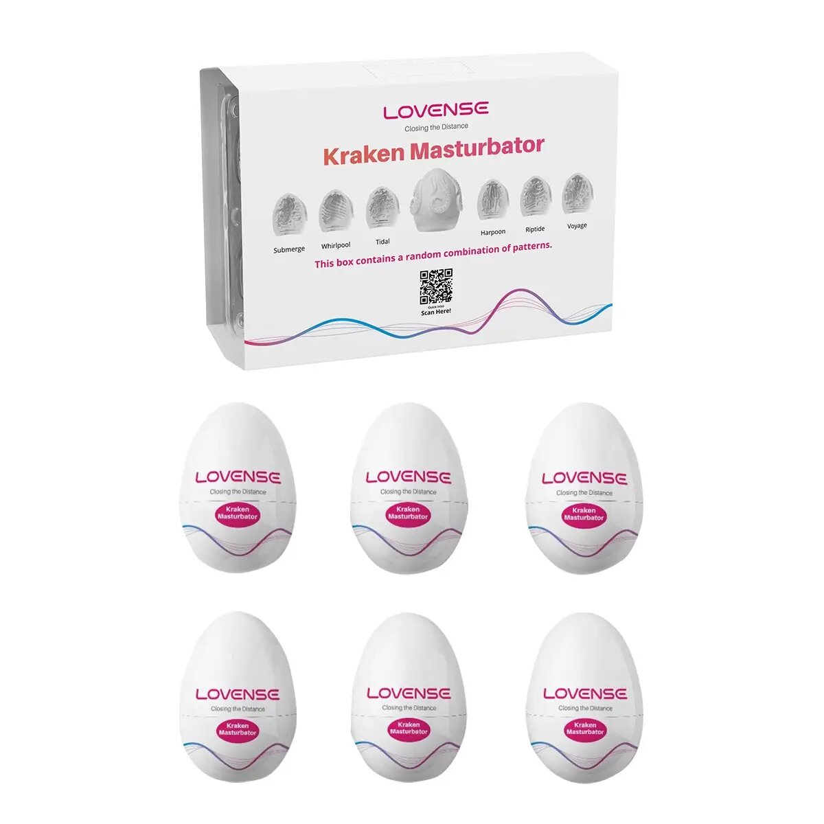 Lovense - Kraken Soft Stretchy Egg Masturbator Pack of 6 