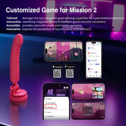 Lovense - Mission 2 App-Controlled Touch Sensitive Suction Cup Dildo