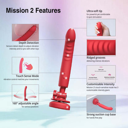 Lovense - Mission 2 App-Controlled Touch Sensitive Suction Cup Dildo