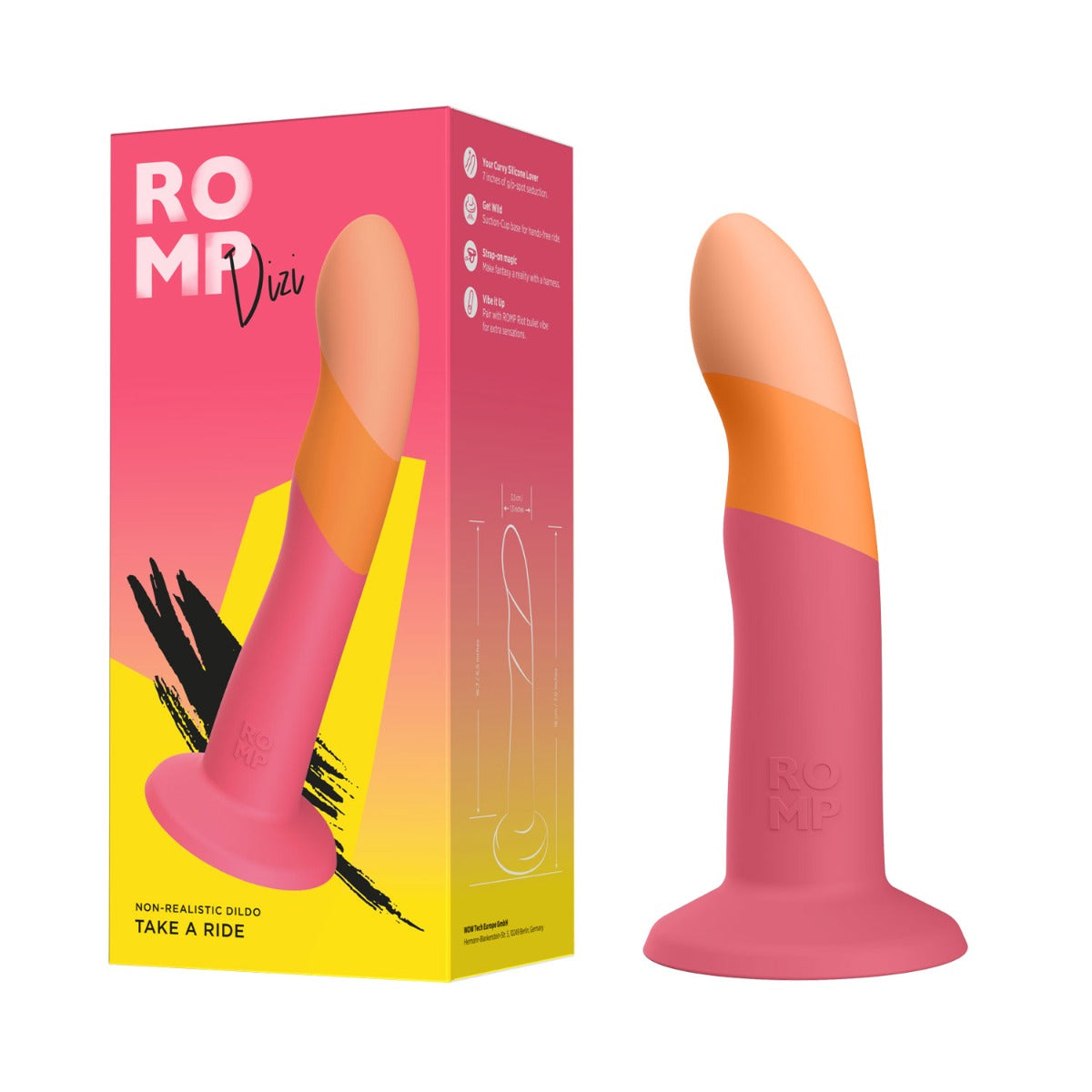 ROMP - Dizi Take A Ride 7" Harness Compatible Silicone Suction Cup Dildo