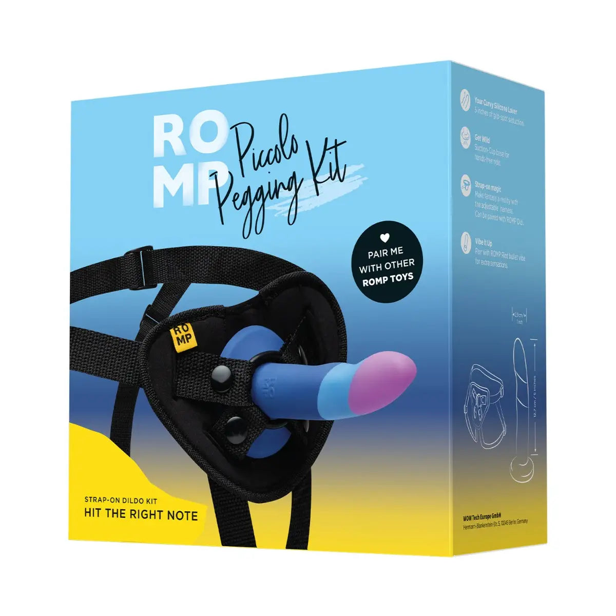 ROMP - Piccolo Hit The Right Note 5.5-inch Pegging Kit with Dildo and Harness