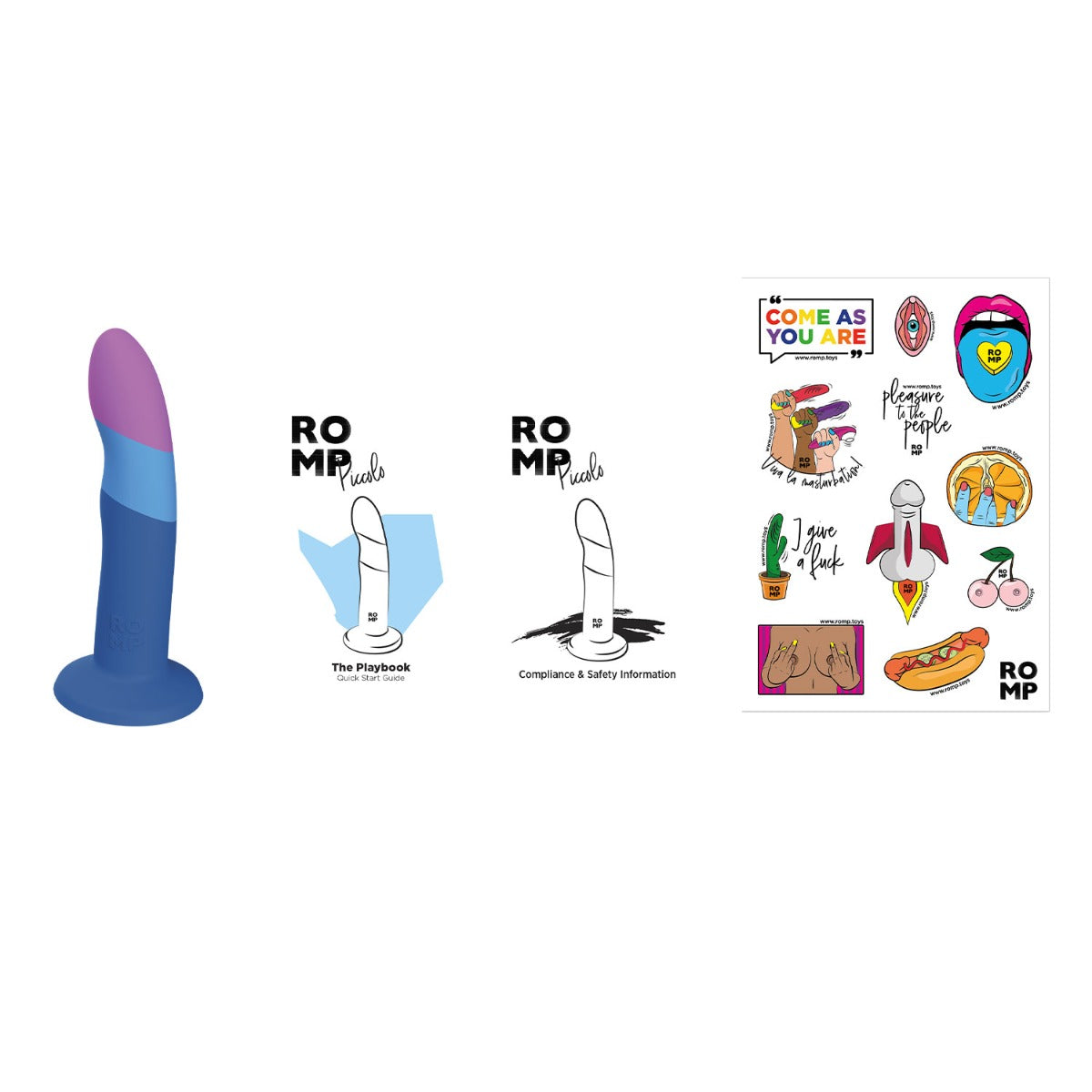 ROMP - Piccolo Hit The Right Note 5.5" Harness Compatible Silicone Suction Cup Dildo 