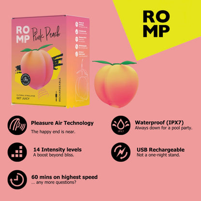 ROMP - Pink Peach Clitoral Stimulator Get Juicy