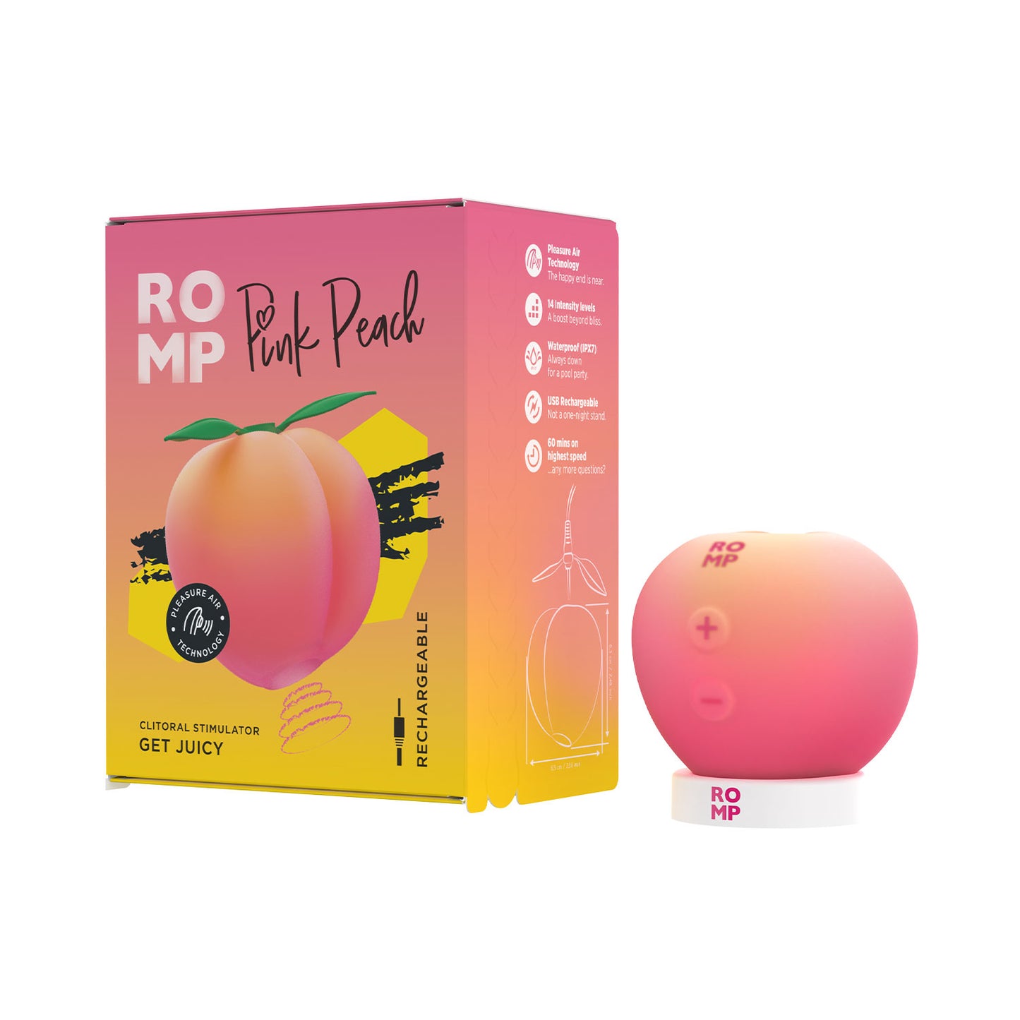 ROMP - Pink Peach Clitoral Stimulator Get Juicy