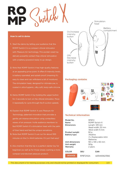 ROMP - Switch X Clitoral Stimulator with Pleasure Air Technology