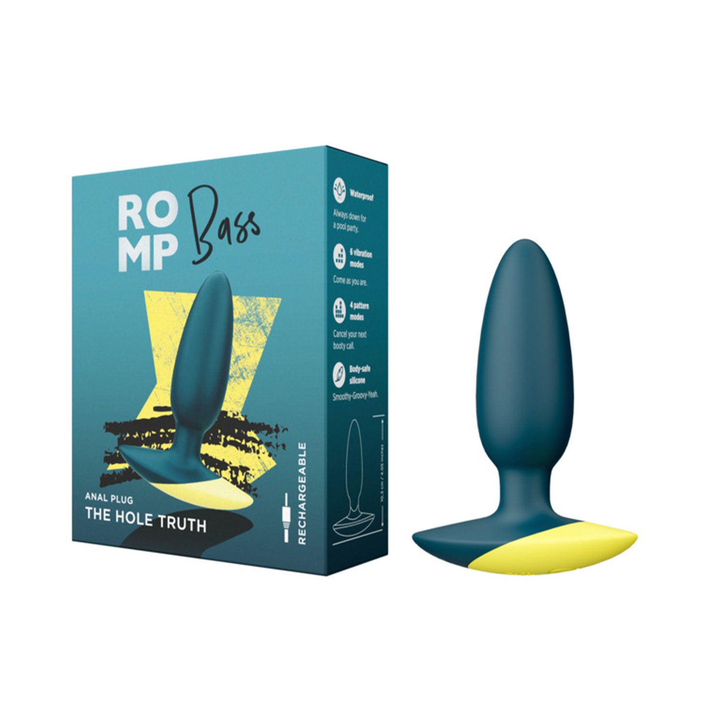 Romp - Bass Rechargeable Vibrating Anal Plug (Blue)