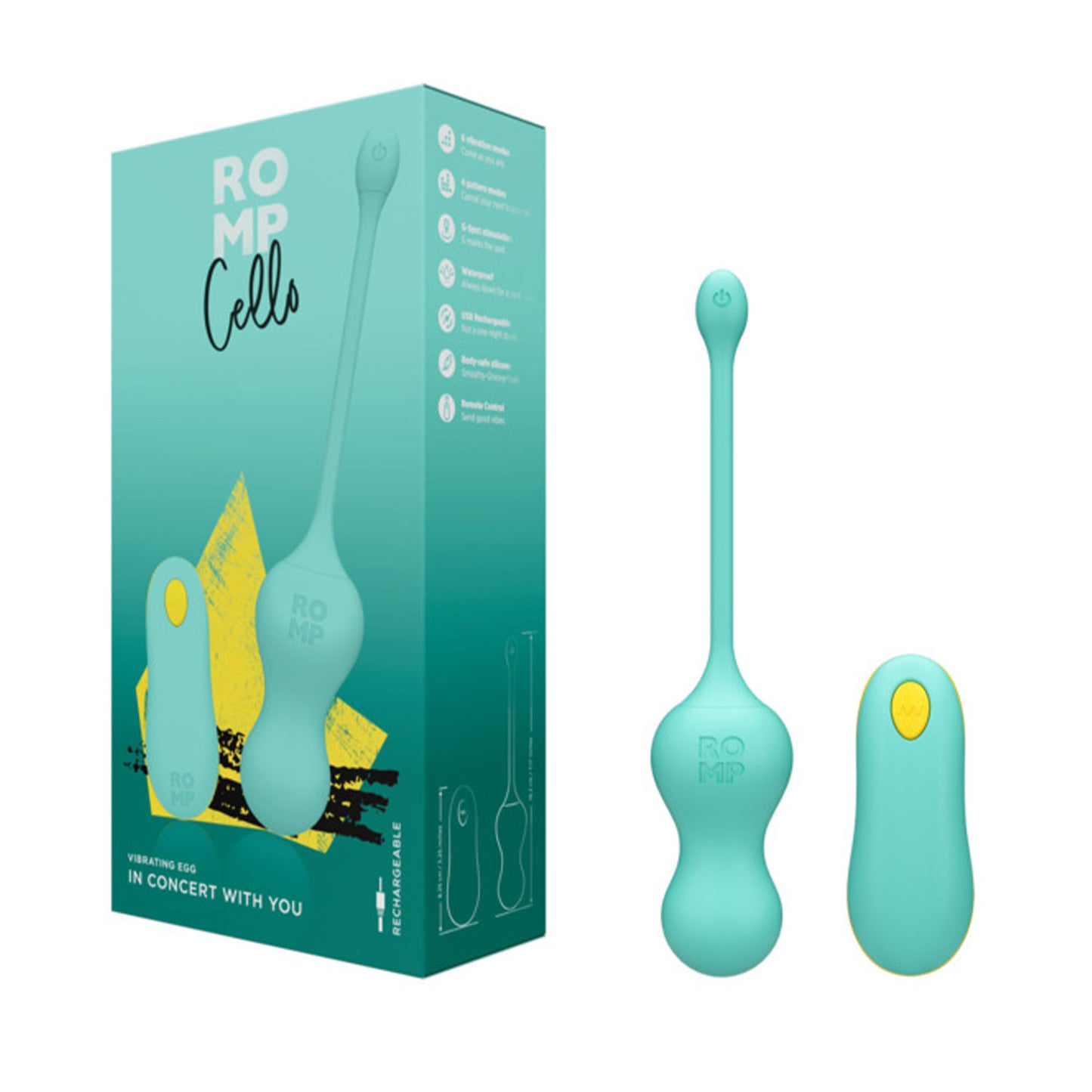 Romp - Cello Remote Controlled G-spot Vibrator (Blue)