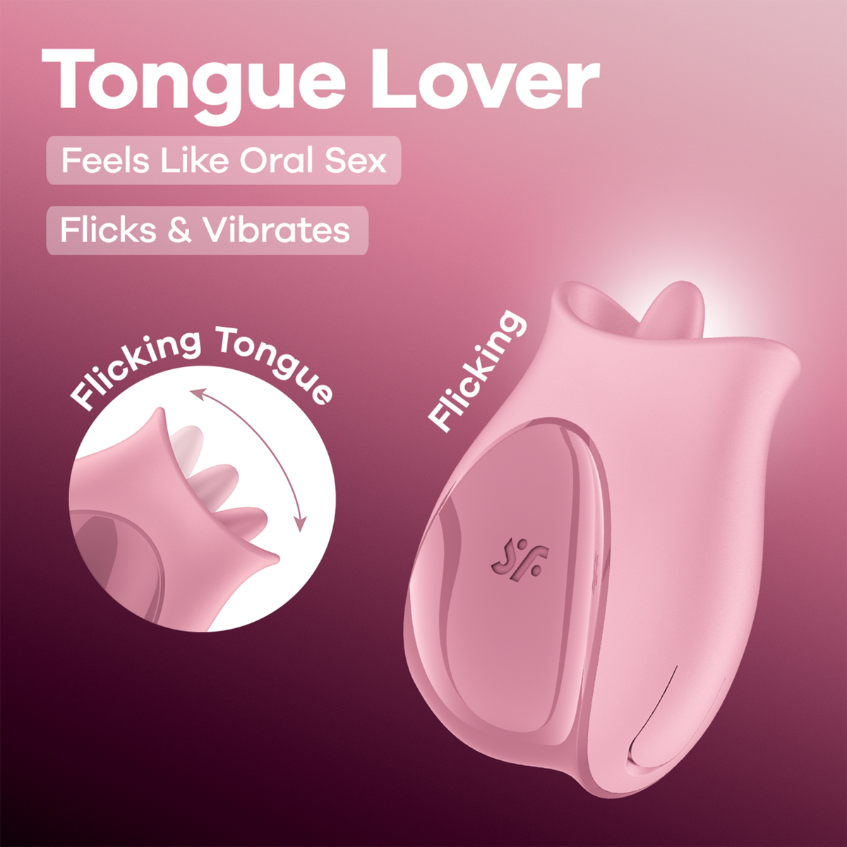 Satisfyer - Tongue Lover Flicking Clitoral Stimulator Pink