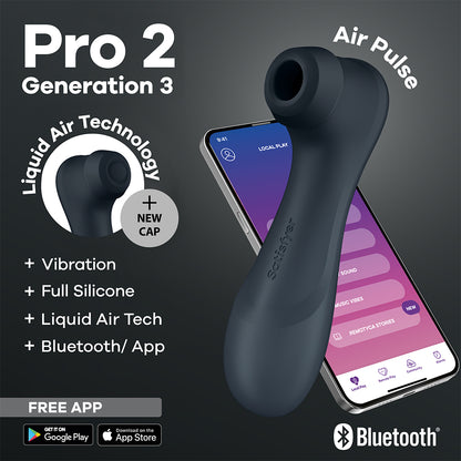 Satisfyer - Pro 2 Generation 3 App-Controlled Clitoral Vibrator Black