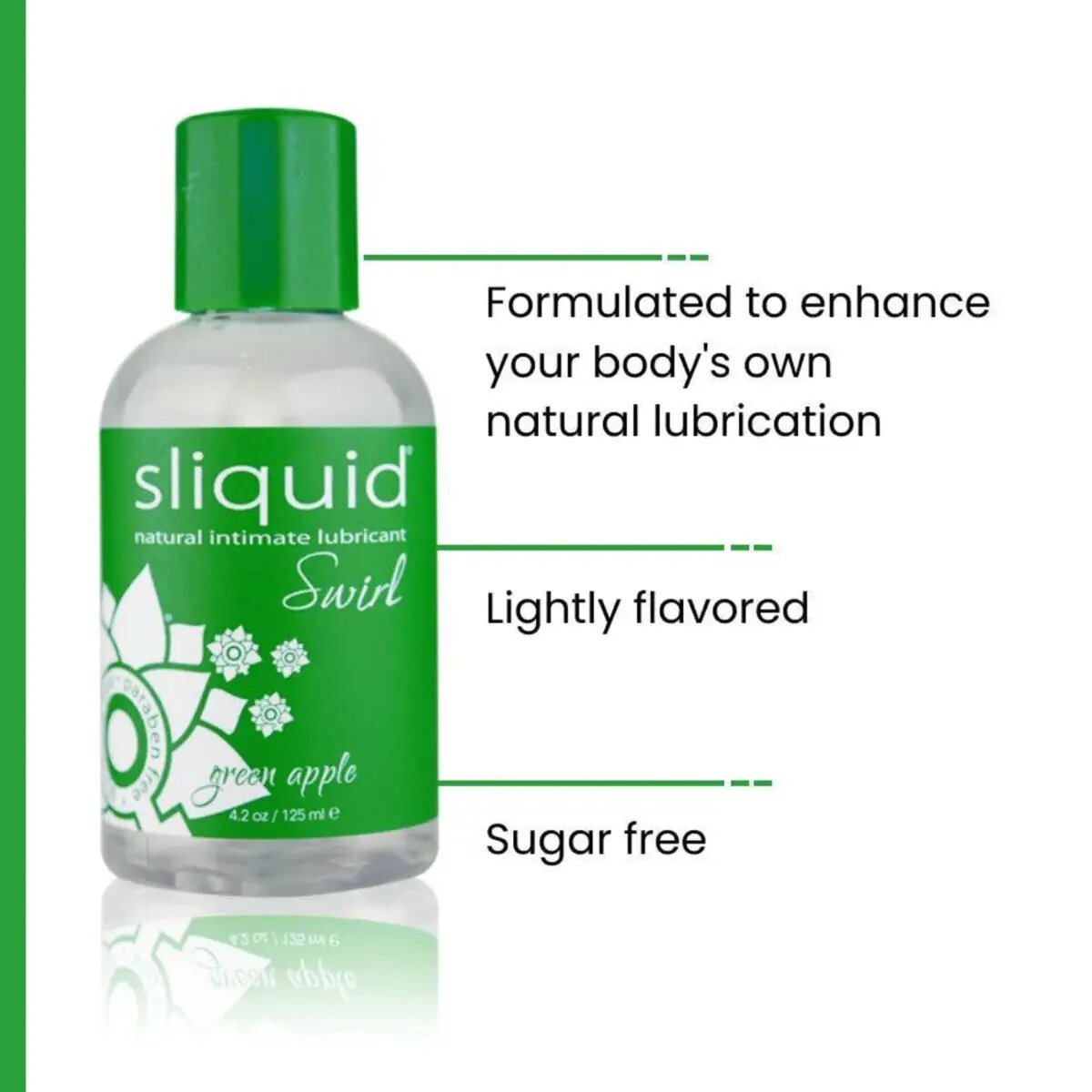 Sliquid - Swirl Natural Intimate Water Based Lubricant Green Apple 4.2 oz. 