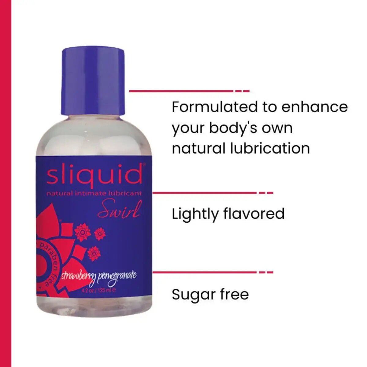 Sliquid - Swirl Natural Intimate Water Based Lubricant Strawberry Pomegranate 4.2 oz. 