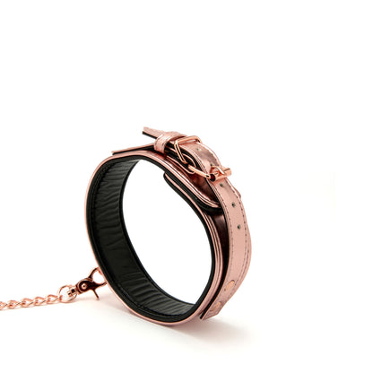SM Club - Rose Gold Faux Leather Collar and Leash