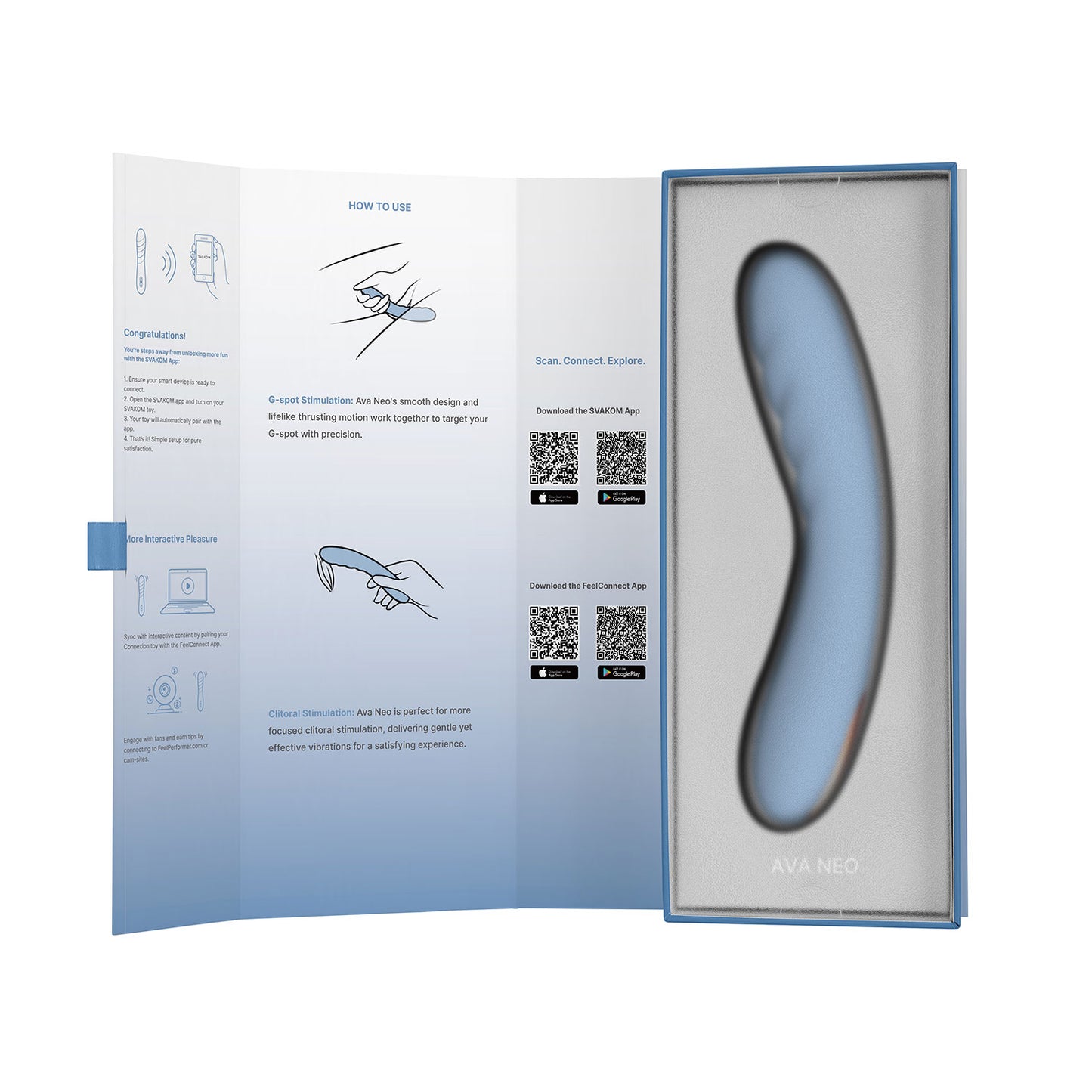 Svakom - Ava Neo App-Controlled Thrusting G-spot Vibrator Blue
